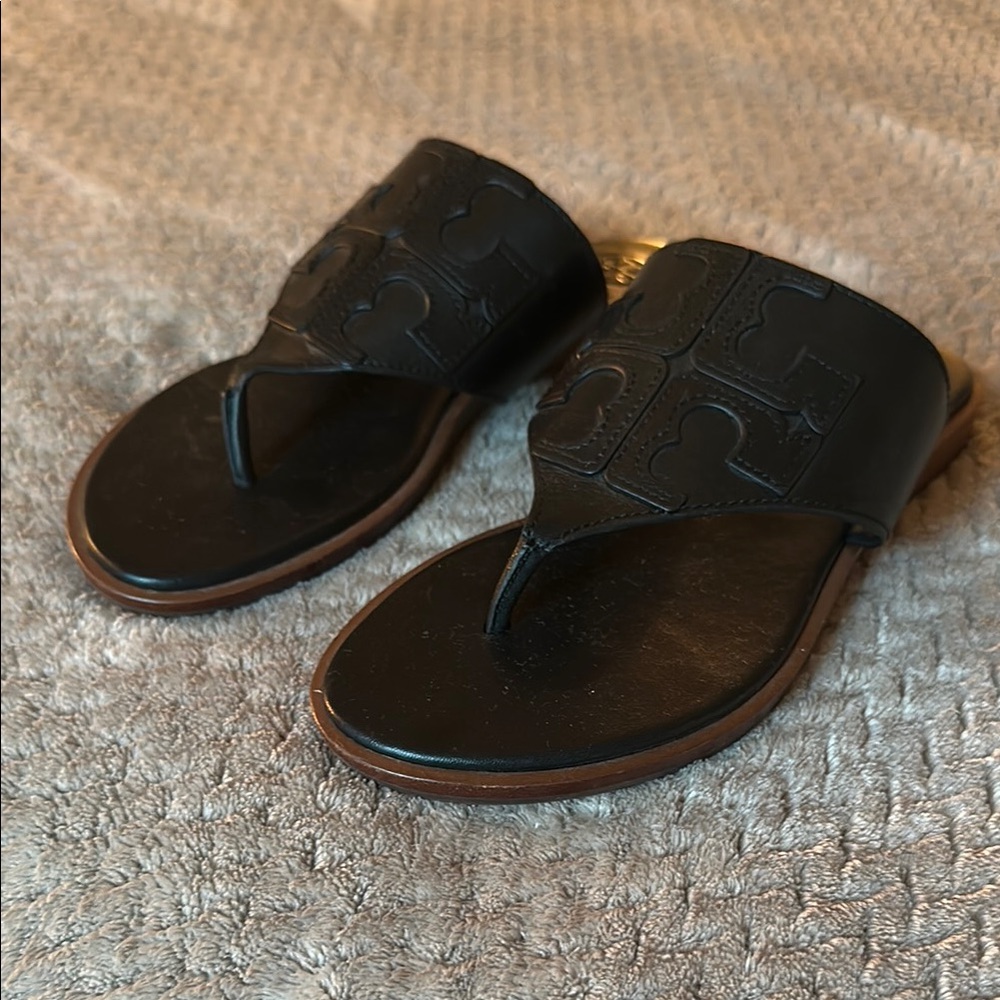 Tory Burch Black Leather Sandals
